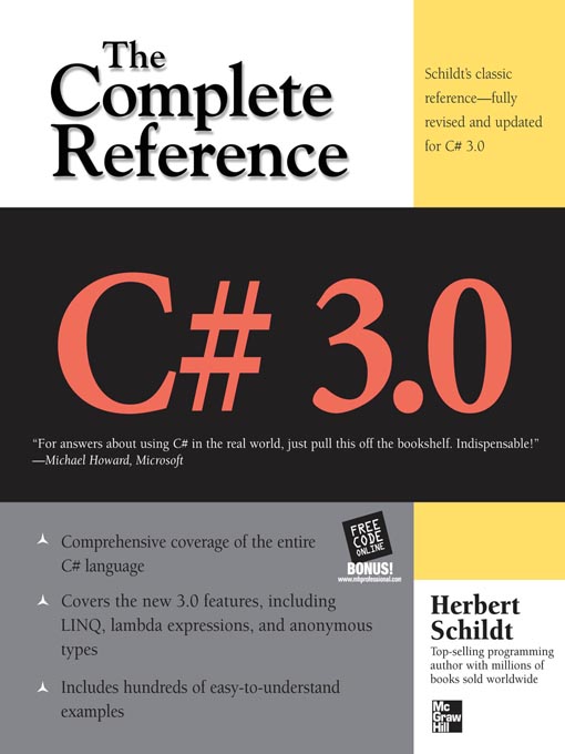 Title details for C# 3.0 The Complete Reference by Herbert Schildt - Available